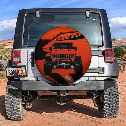 Orange Jeep Car Spare Tire Cover