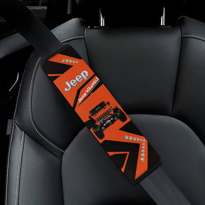 Orange Jeep Car Seat Belt Cover Custom Car Accessories