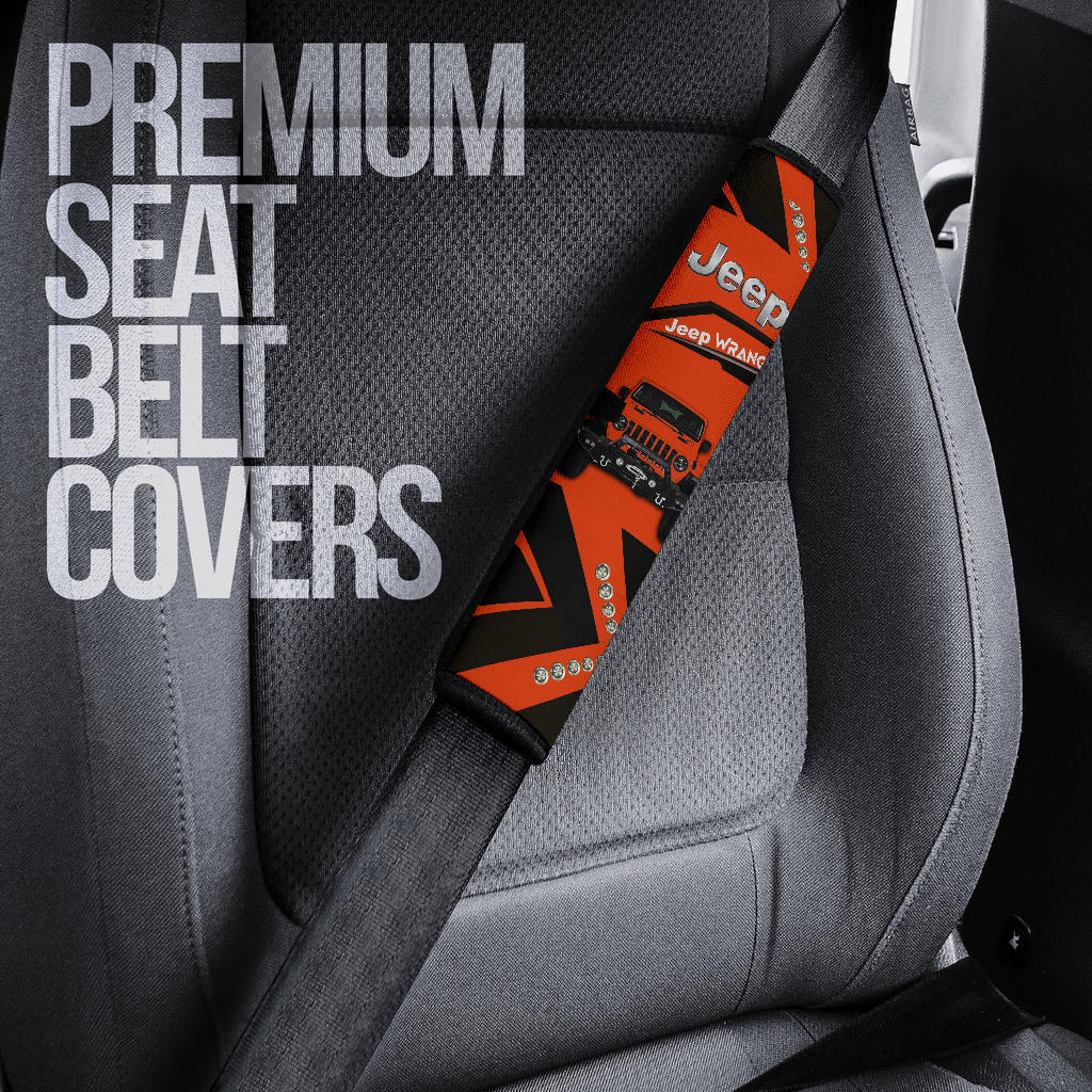Orange Jeep Car Seat Belt Cover Custom Car Accessories