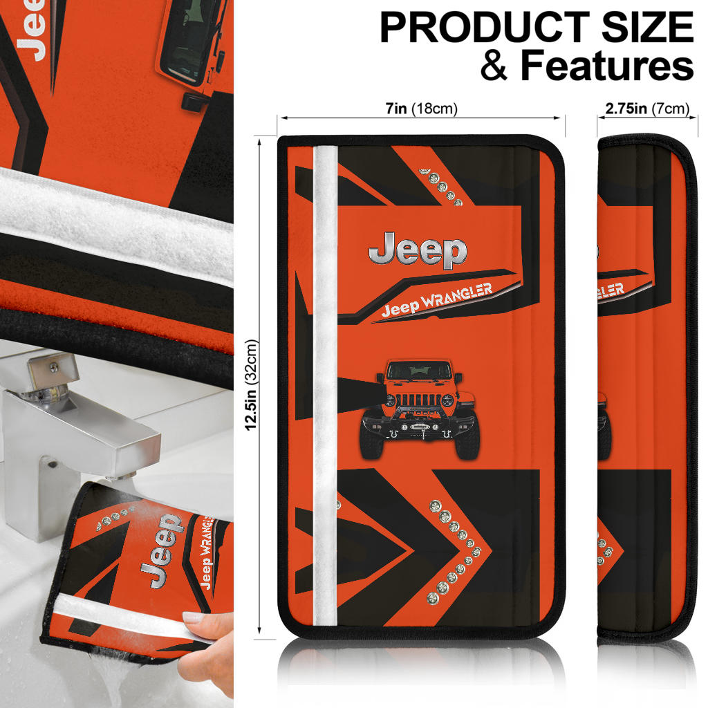Orange Jeep Car Seat Belt Cover Custom Car Accessories