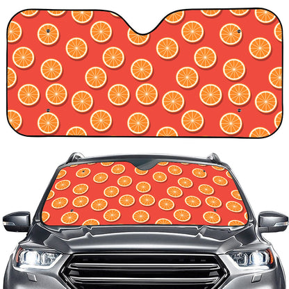 Orange Slices Pattern Print Car Windshield Sun Shade