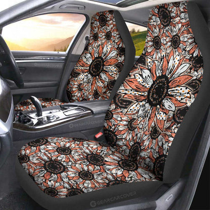 Orange Sunflower Car Seat Covers Custom Car Decoration