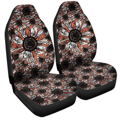 Orange Sunflower Car Seat Covers Custom Car Decoration