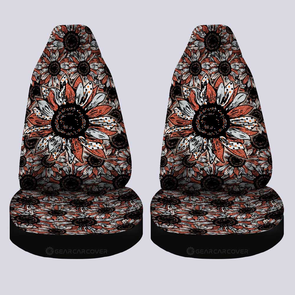 Orange Sunflower Car Seat Covers Custom Car Decoration