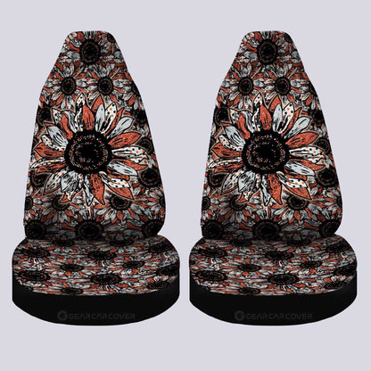 Orange Sunflower Car Seat Covers Custom Car Decoration