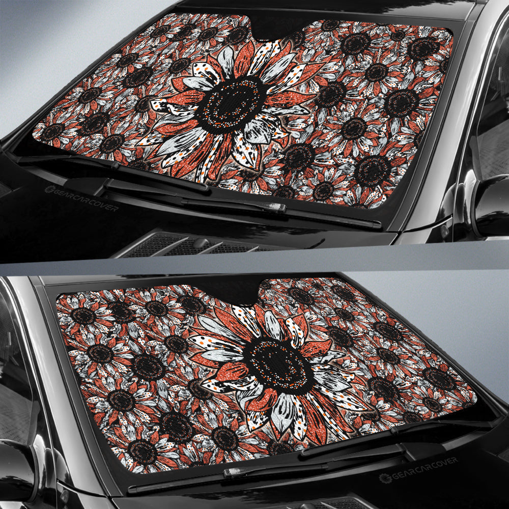 Orange Sunflower Car Sunshade Custom Car Decoration
