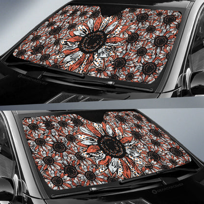 Orange Sunflower Car Sunshade Custom Car Decoration