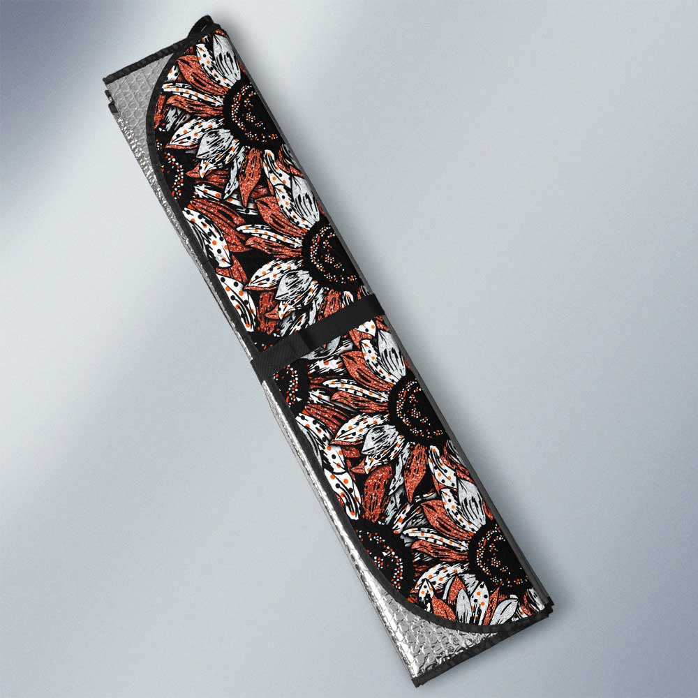 Orange Sunflower Car Sunshade Custom Car Decoration