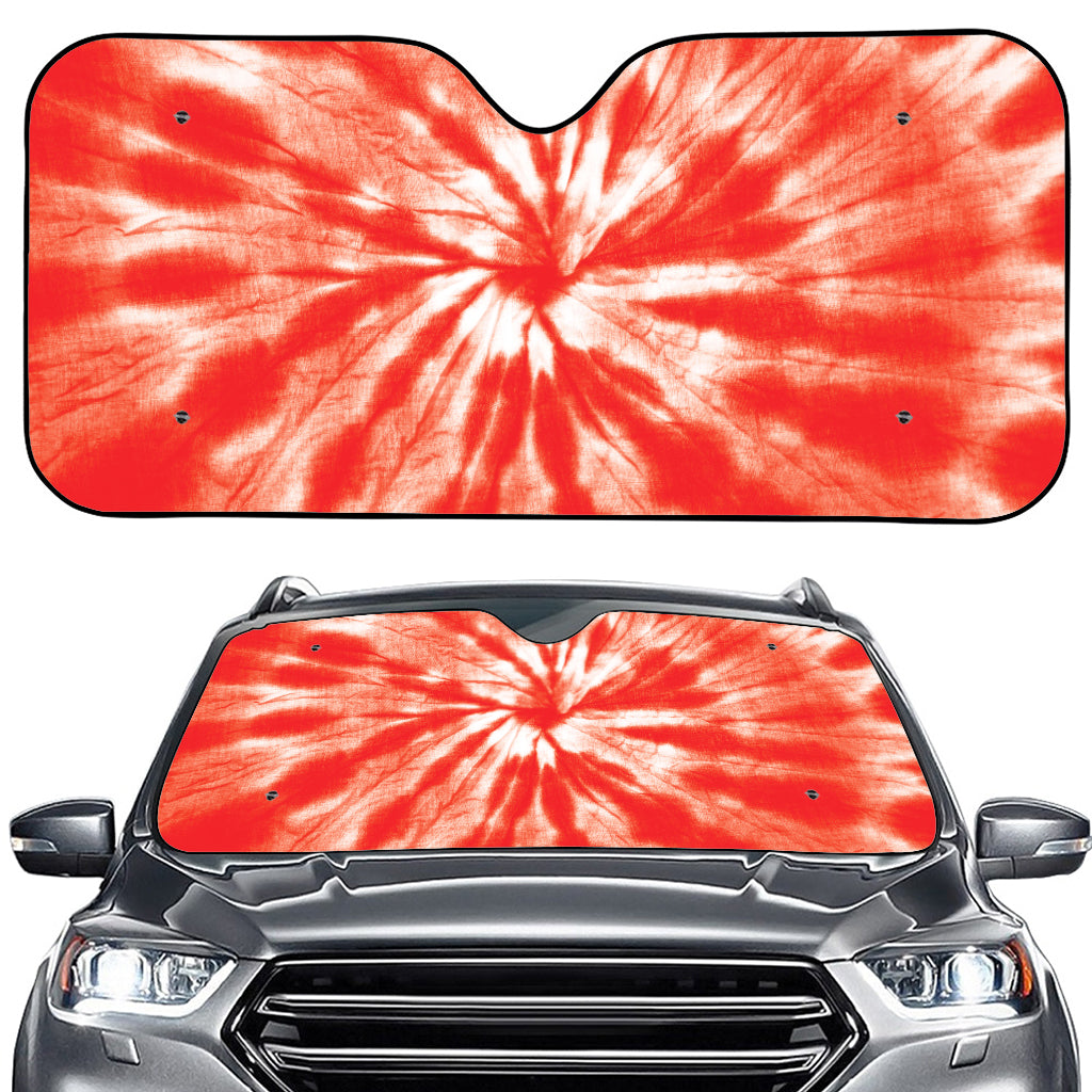 Orange Tie Dye Print Car Windshield Sun Shade