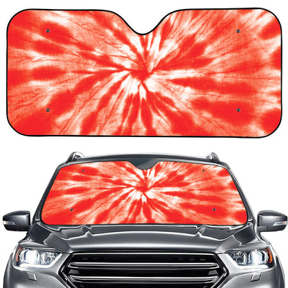Orange Tie Dye Print Car Windshield Sun Shade