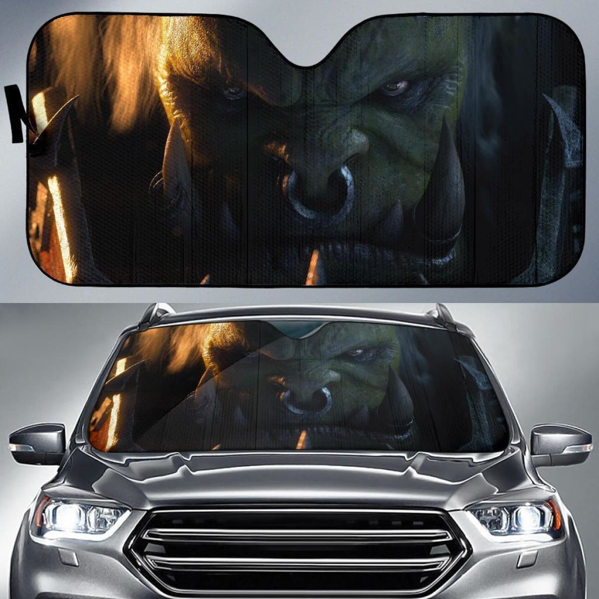 Orc Face Warcraft Auto Sun Shade Nh07 Universal Fit 111204