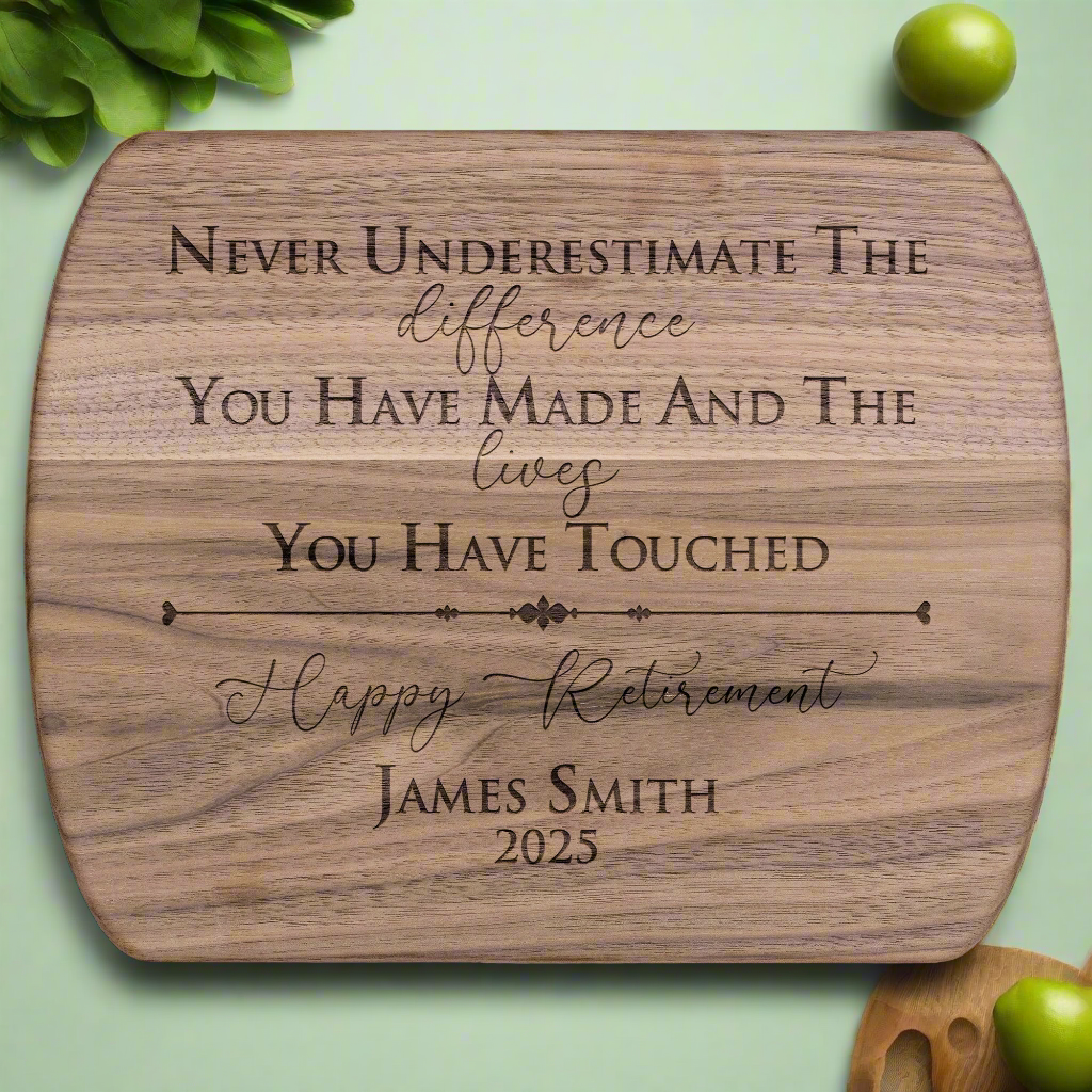 Personalized Engraved Cutting Board – The Perfect Retirement Gift