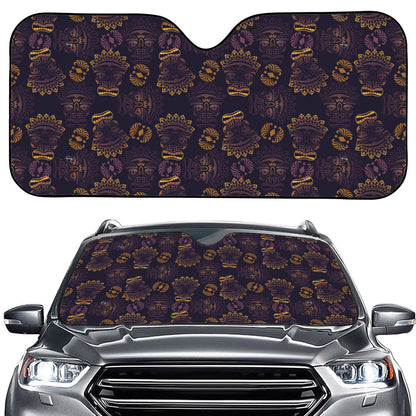 Ornament Tiki Mask Pattern Print Car Windshield Sun Shade