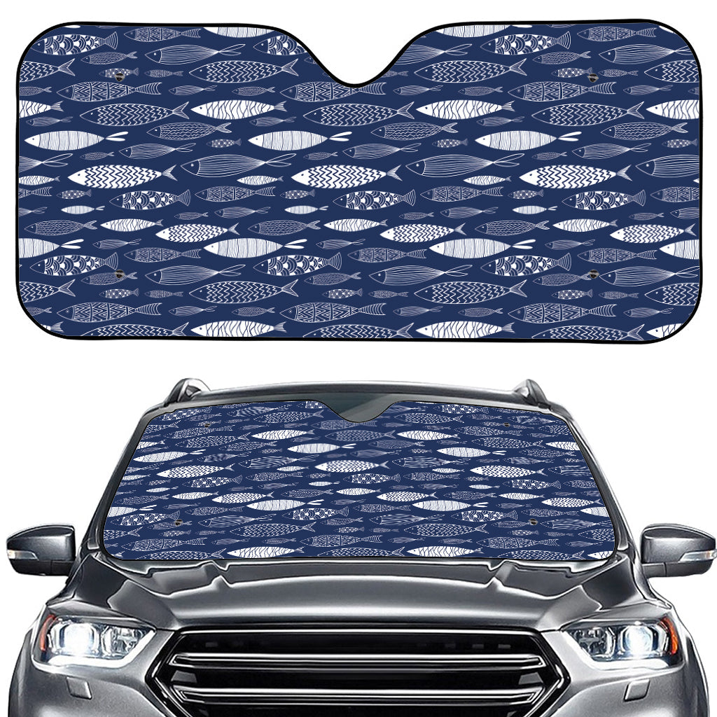 Ornamental Fish Pattern Print Car Windshield Sun Shade