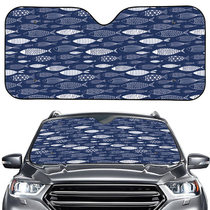 Ornamental Fish Pattern Print Car Windshield Sun Shade