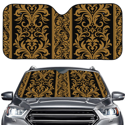Ornamental Western Damask Print Car Windshield Sun Shade
