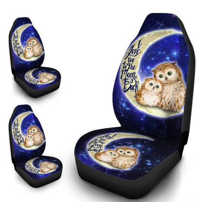 Owl Car Seat Covers Custom I Love You To The Moon And Back Owl Car Accessories
