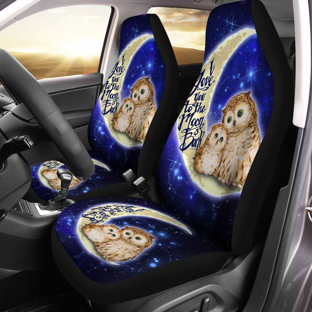 Owl Car Seat Covers Custom I Love You To The Moon And Back Owl Car Accessories