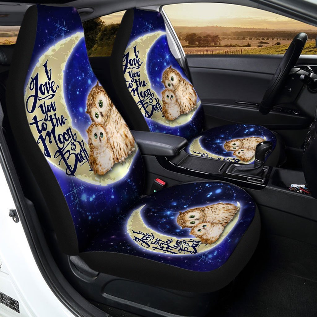 Owl Car Seat Covers Custom I Love You To The Moon And Back Owl Car Accessories