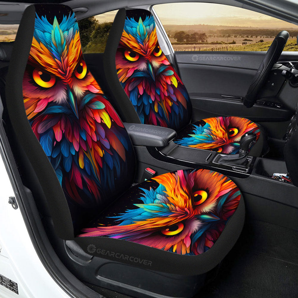Owl Colorful Car Seat Covers Custom Car Accessories