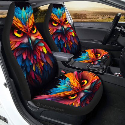 Owl Colorful Car Seat Covers Custom Car Accessories