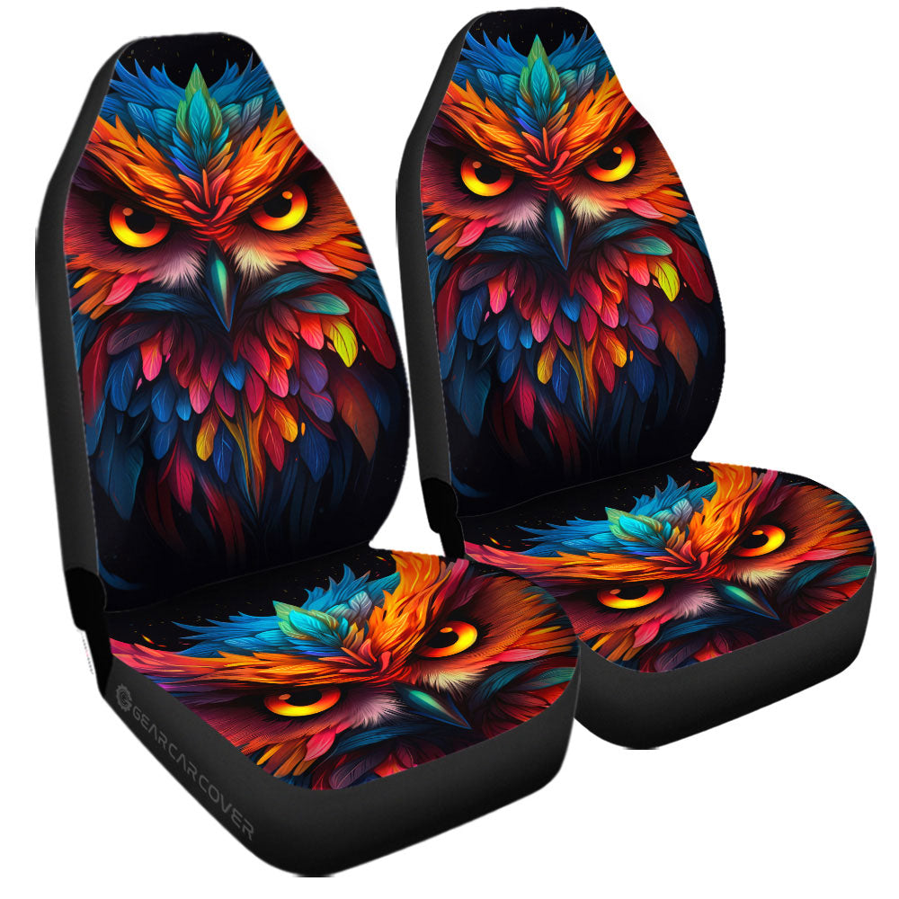 Owl Colorful Car Seat Covers Custom Car Accessories