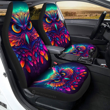Owl Colorful Car Seat Covers Custom Car Accessories