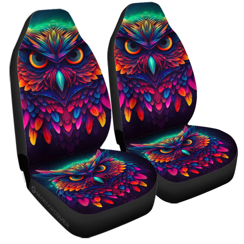 Owl Colorful Car Seat Covers Custom Car Accessories