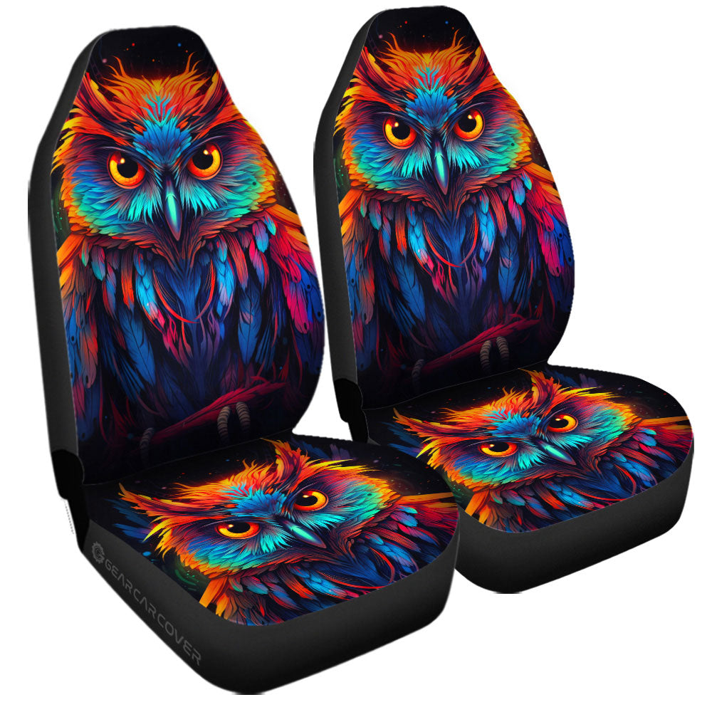 Owl Colorful Car Seat Covers Custom Car Accessories