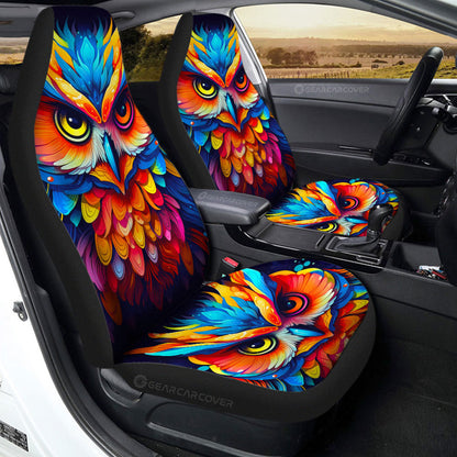 Owl Colorful Car Seat Covers Custom Car Accessories