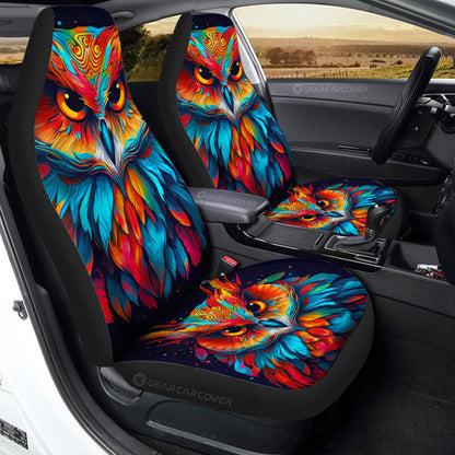 Owl Colorful Car Seat Covers Custom Car Accessories