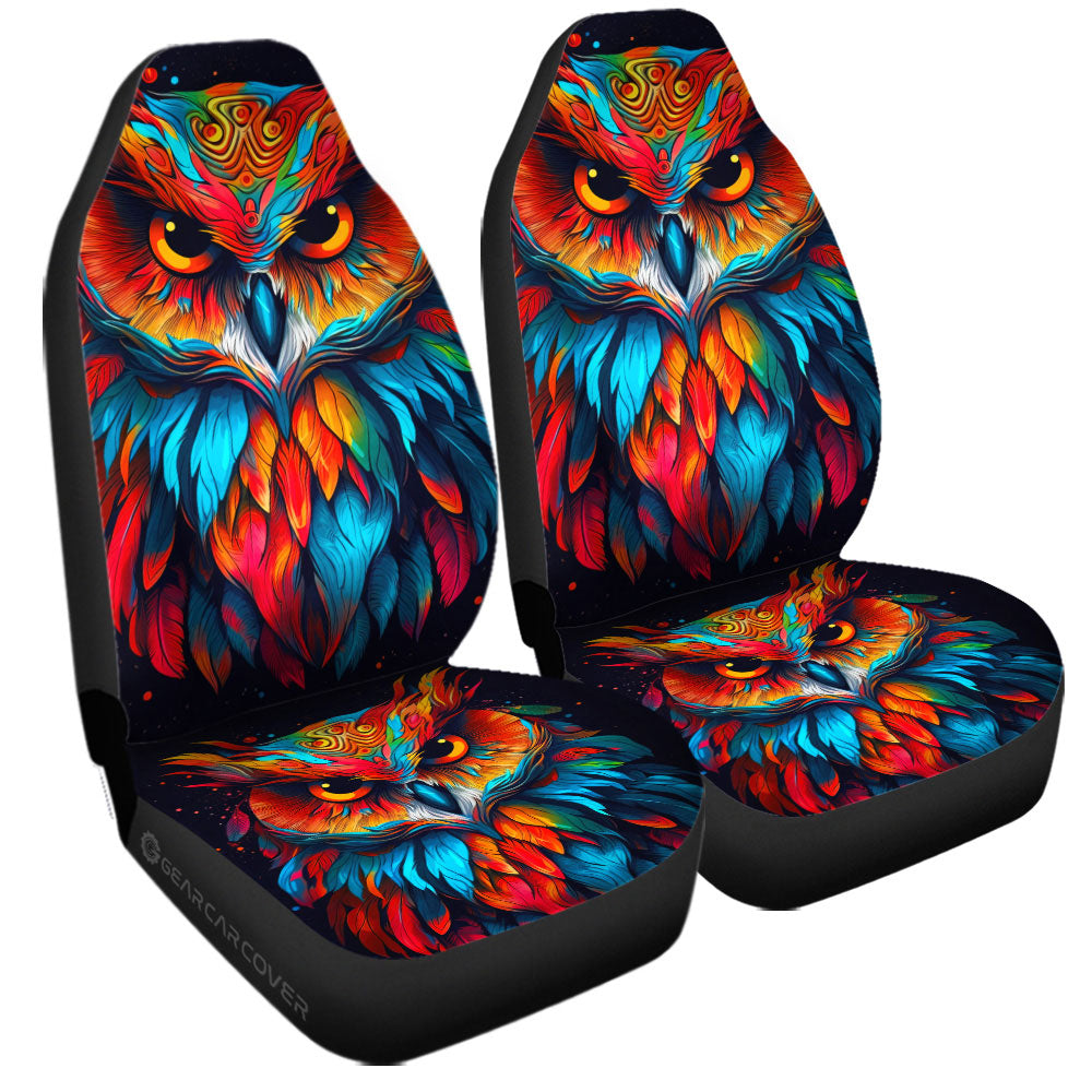Owl Colorful Car Seat Covers Custom Car Accessories