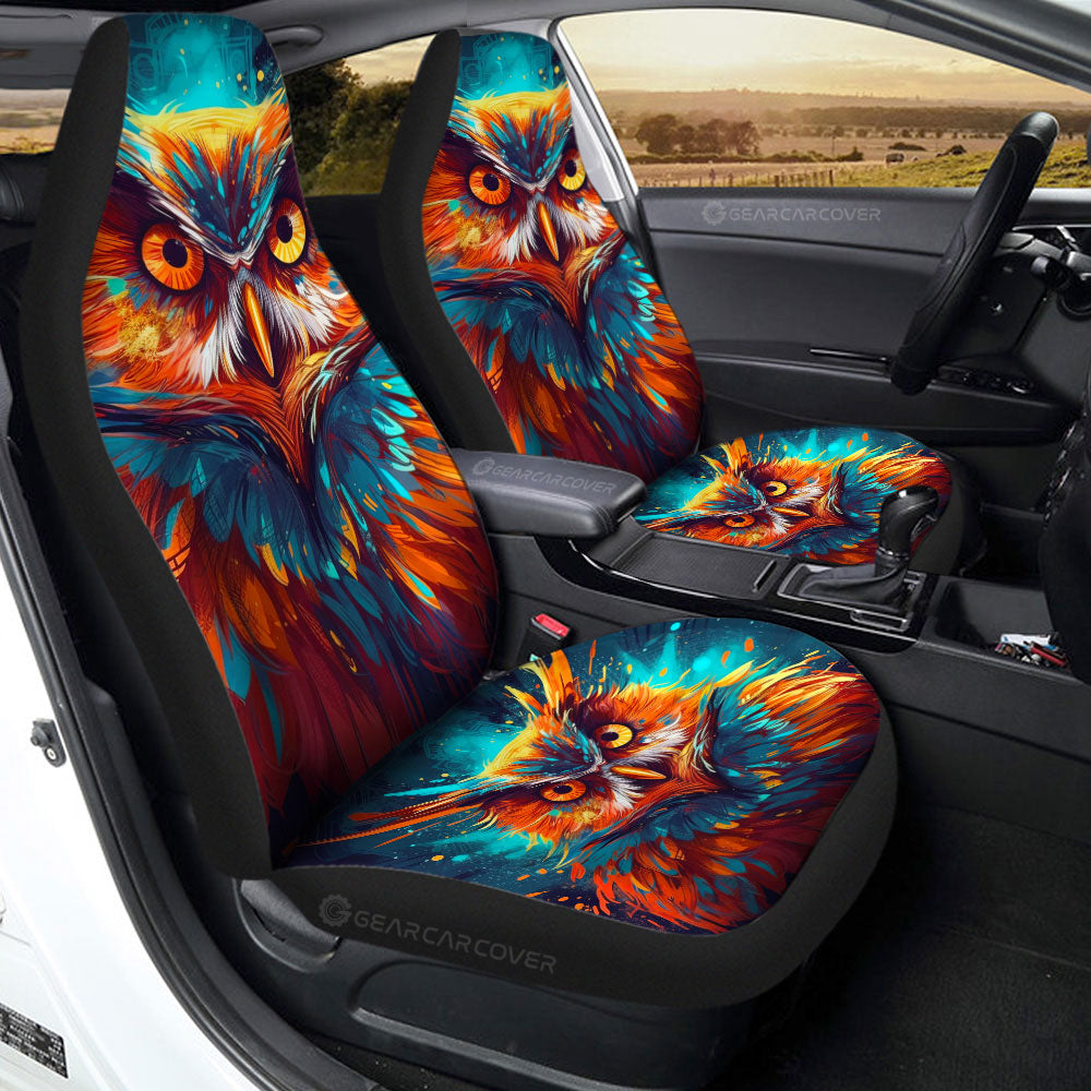 Owl Colorful Car Seat Covers Custom Car Accessories