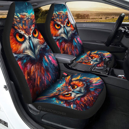 Owl Colorful Car Seat Covers Custom Car Accessories