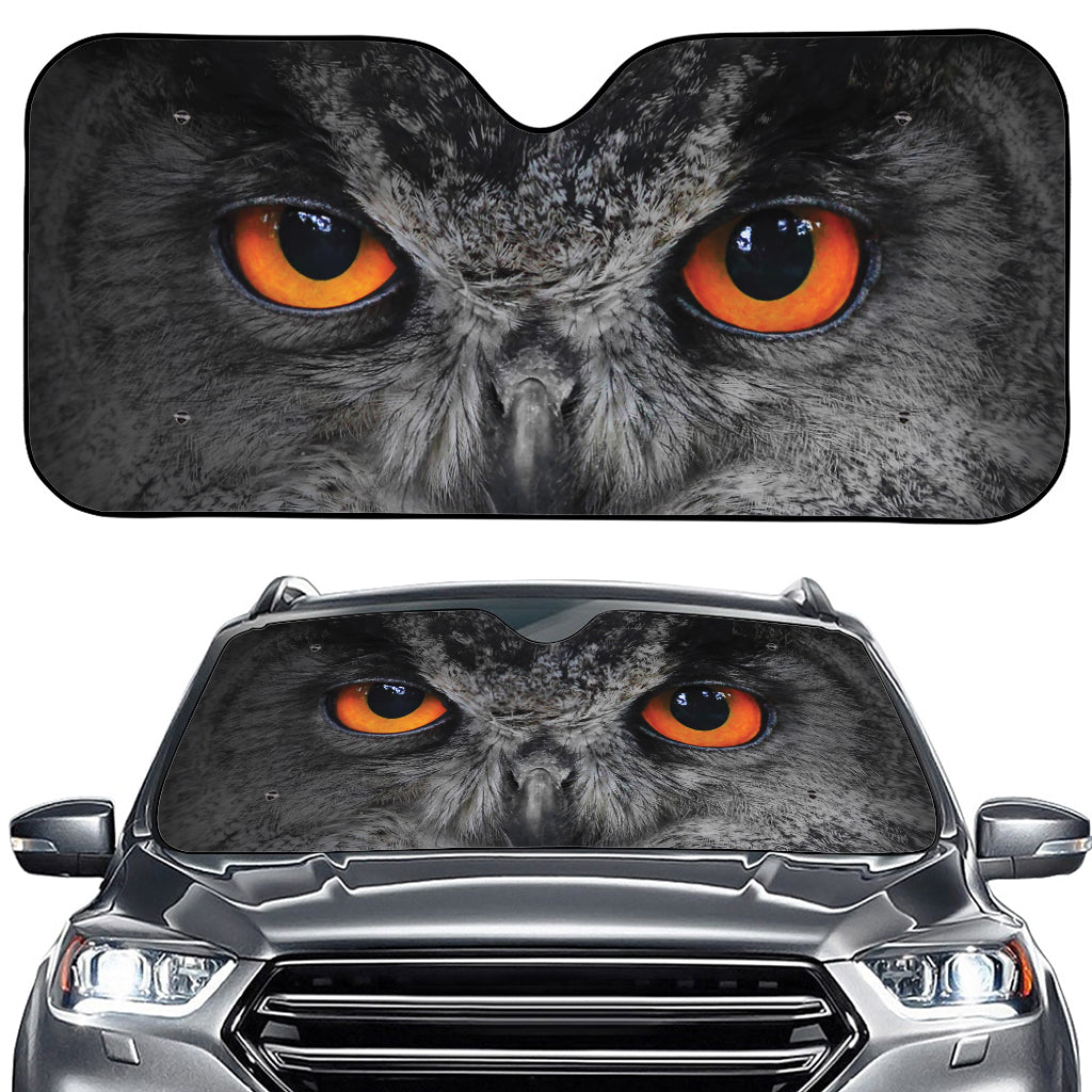 Owl Eyes Print Car Windshield Sun Shade