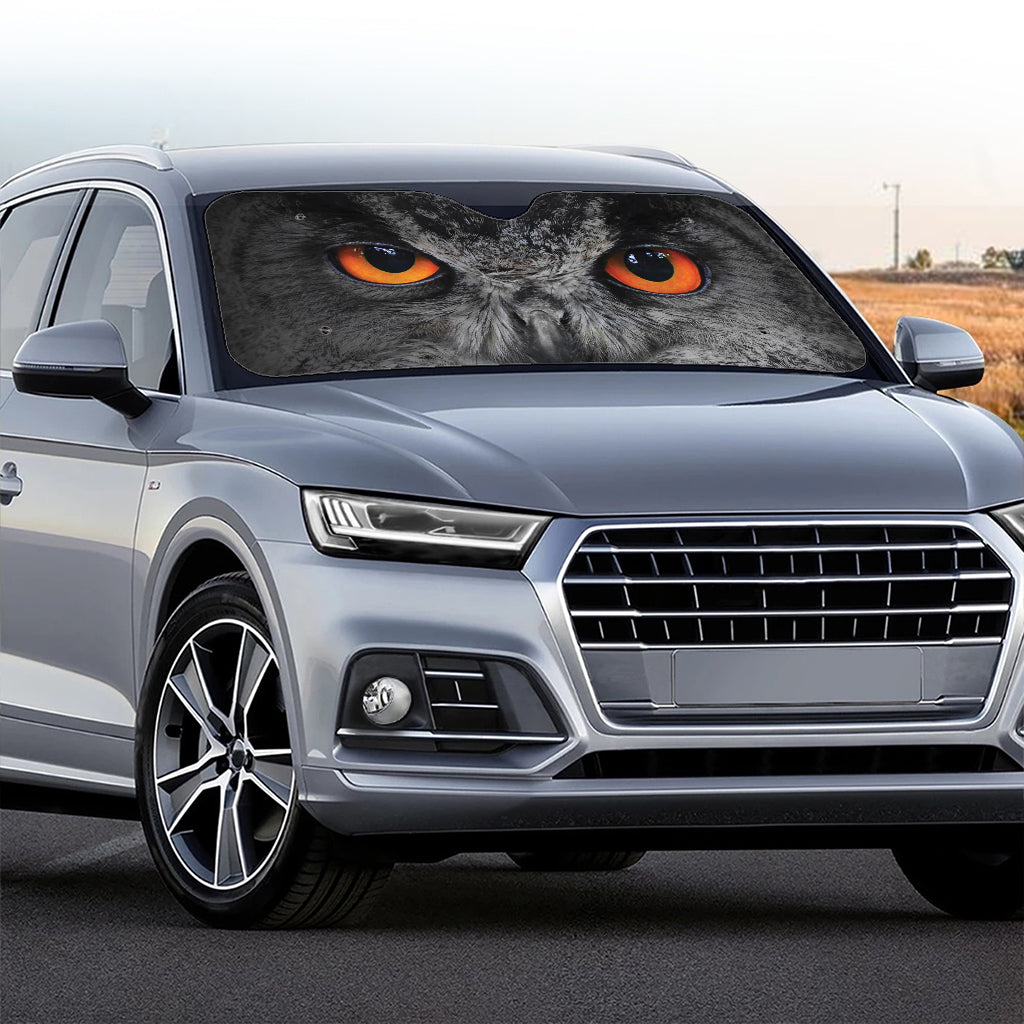 Owl Eyes Print Car Windshield Sun Shade