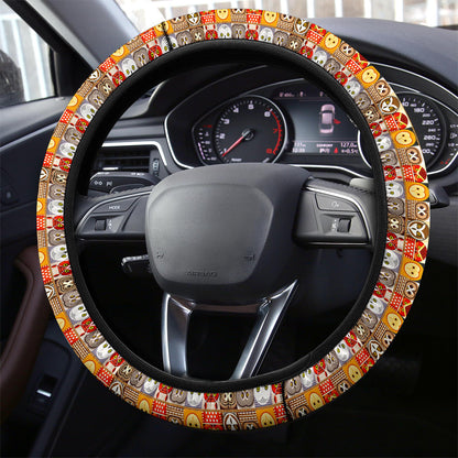 Owl Head Funny Premium Car Steering Wheel Cover