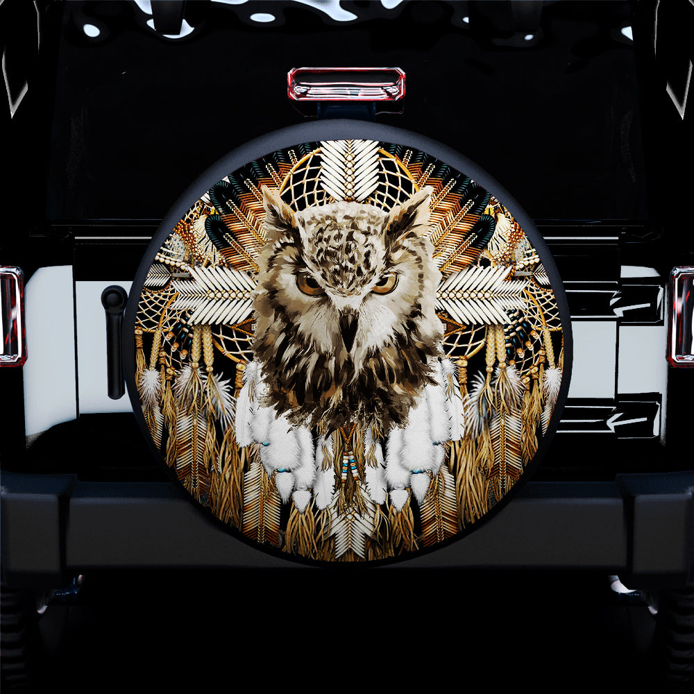 Owl Native Tribe Jeep Car Spare Tire Cover