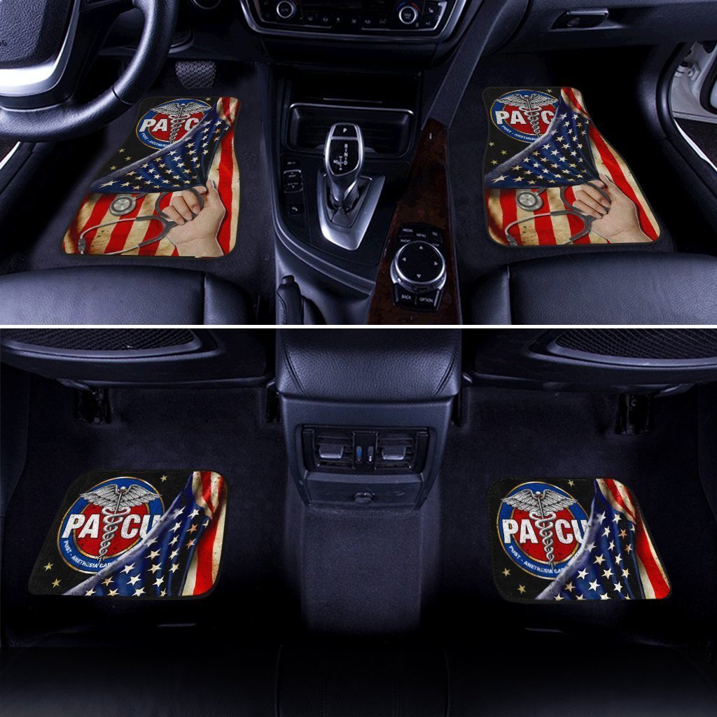 PACU Nurse Car Floor Mats Custom American Flag Car Accessories For PACU Nurse