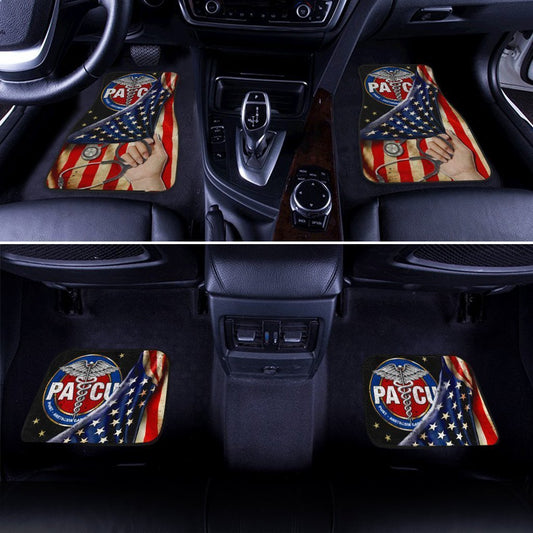 PACU Nurse Car Floor Mats Custom American Flag Car Accessories For PACU Nurse