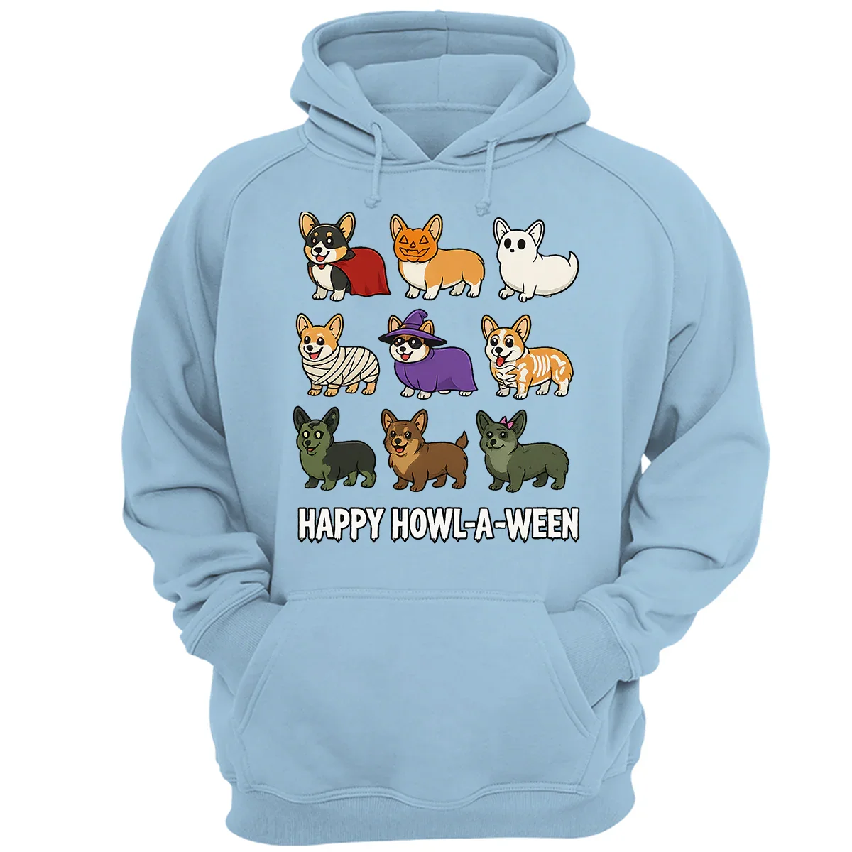 Corgi Halloween T-Shirt – Happy Howl-a-ween Graphic Gift for Dog Lovers
