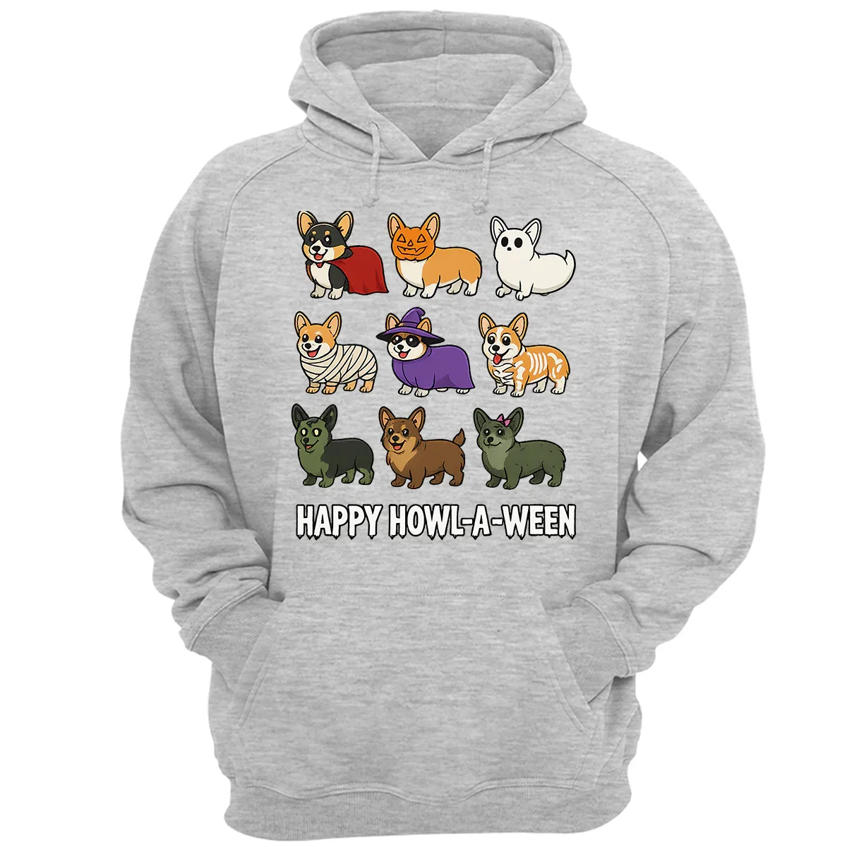 Corgi Halloween T-Shirt – Happy Howl-a-ween Graphic Gift for Dog Lovers
