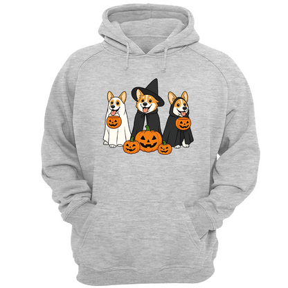 Corgi Halloween Shirt – Funny Ghost & Witch Dog Costume Print