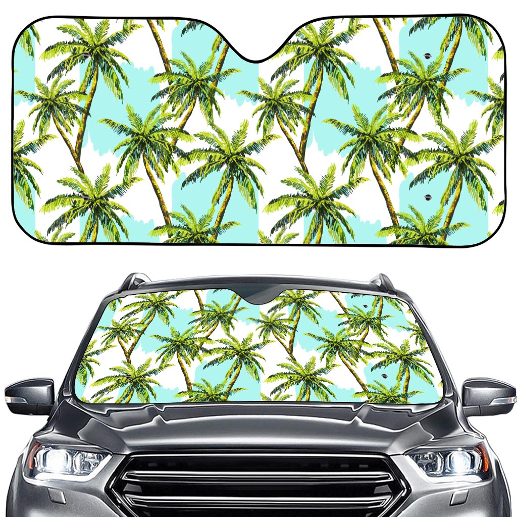Palm Tree Tropical Pattern Print Car Windshield Sun Shade