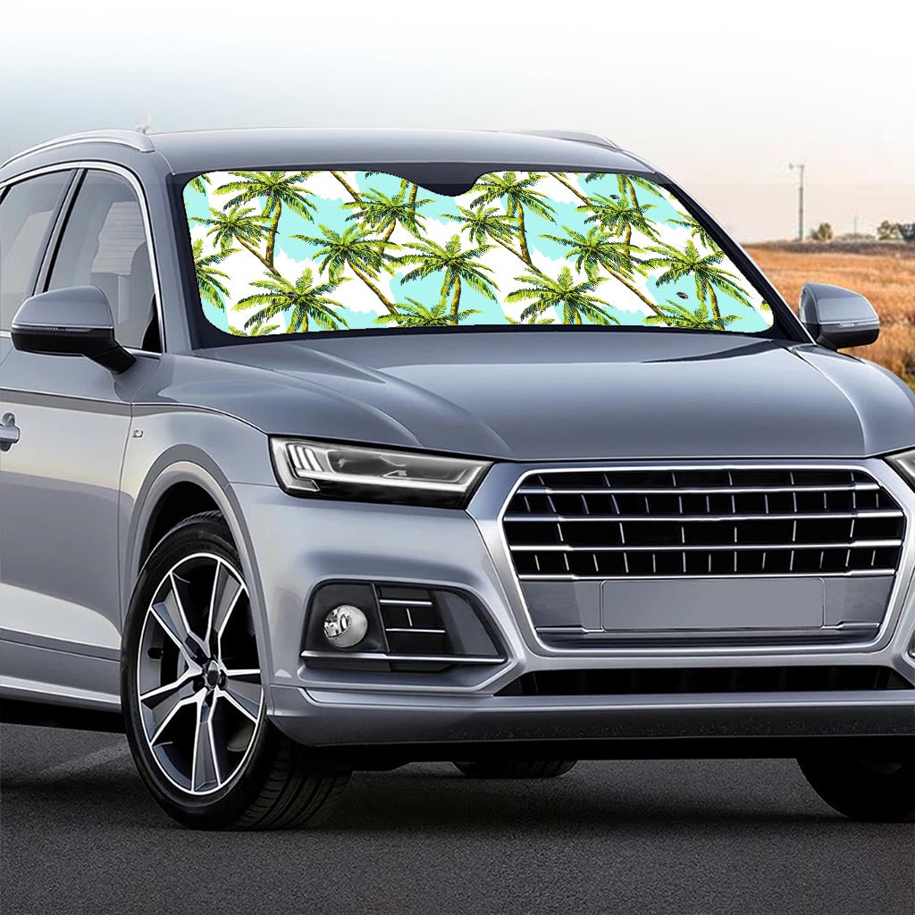 Palm Tree Tropical Pattern Print Car Windshield Sun Shade