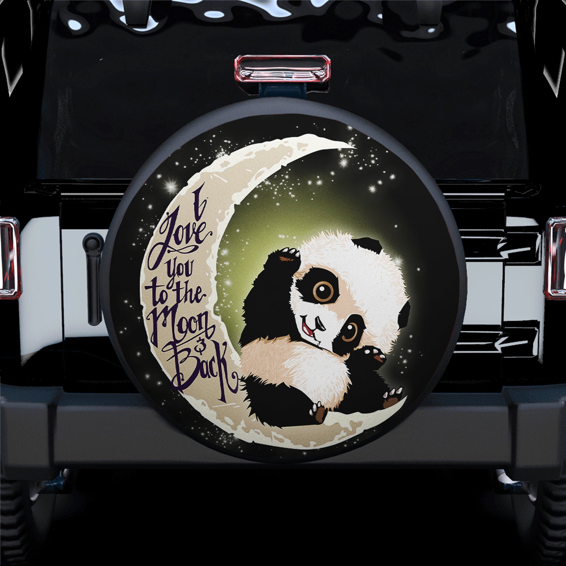 Panda Cute Moon And Back Spare Tire Cover