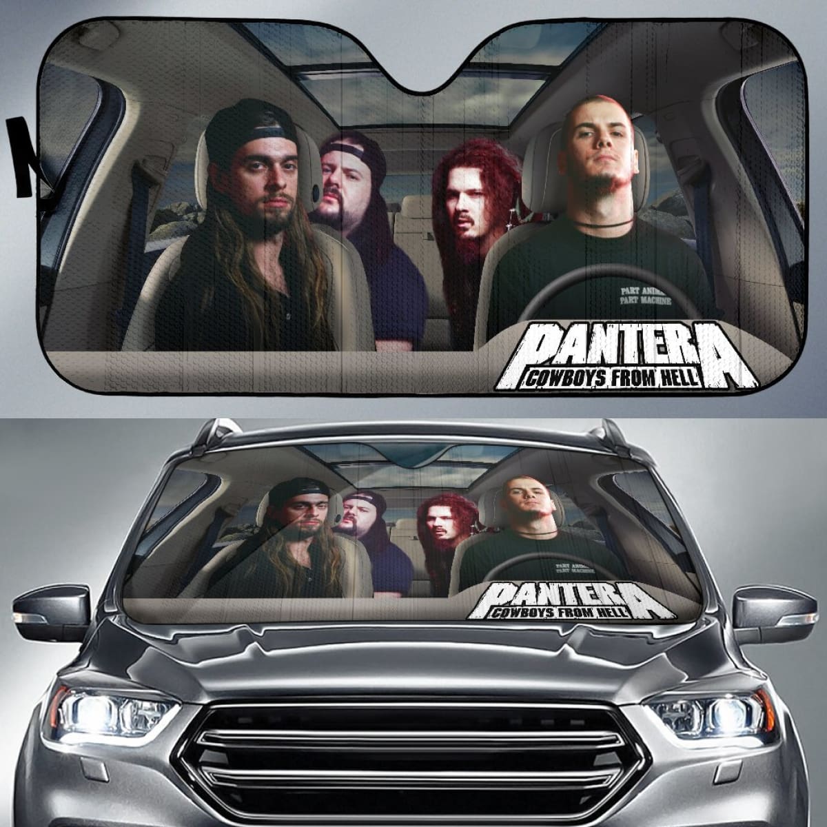 Pantera Car Sun Shade Rock Band Sun Visor Fan Gift Universal Fit 174503