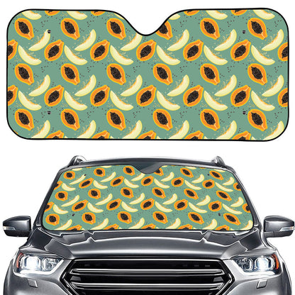Papaya And Melon Pattern Print Car Windshield Sun Shade