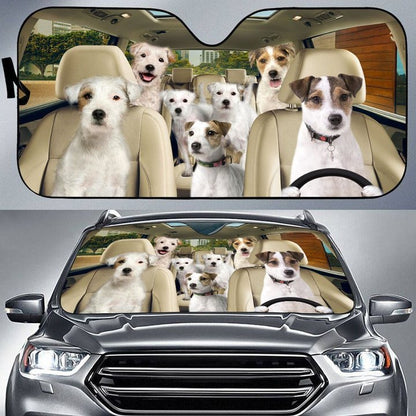 Parson Russell Car All Over Printed 3D Sun Shade