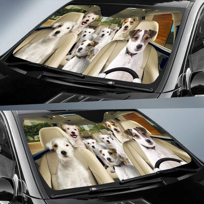 Parson Russell Car All Over Printed 3D Sun Shade